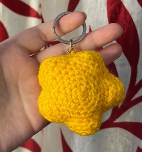 Crochet Yellow Star Keychain