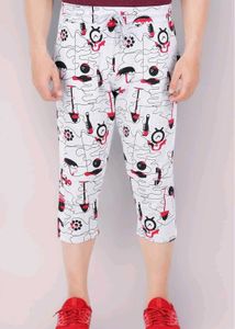 Men&#39;s All Over Printed Cotton Blend Capri