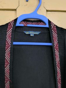 Elegant Black Open Cardigan