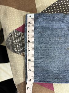 Straight fit washed blue jeans