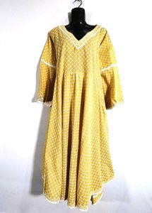 Gold Printed Kurta Set (Women's)