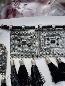 Tasseled Silver Choker Necklace