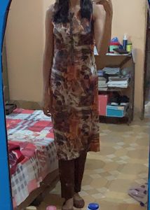 3D Printed Crepe Kurti With Pant