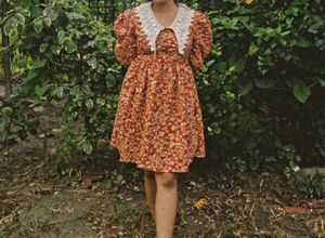 Floral Mini Dress with Peter Pan Collar