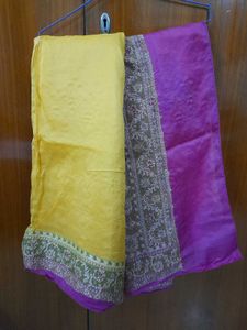 Beautiful Embroidered Yellow Saree