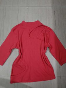 Chic Coral Cutout Top
