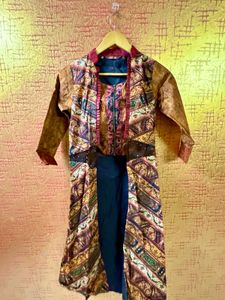 Women Three Pice Dress Crop Top Jacket With Pa