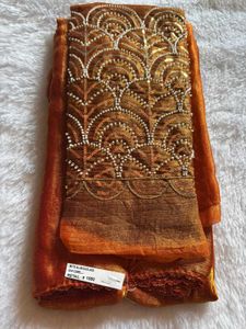 Orange Bitz Almond saree