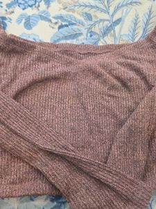 Pink Tie Front Long Sleeve Top