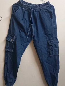 Denim Cargo Joggers