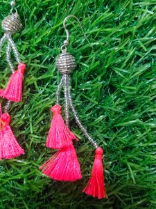 Bead And Tassel Earrings