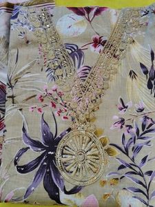 Unstitched V Neck Dress Material