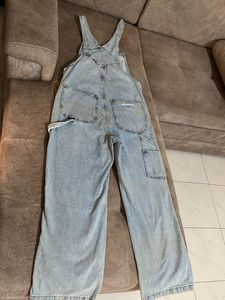Ripped Denim Overalls
