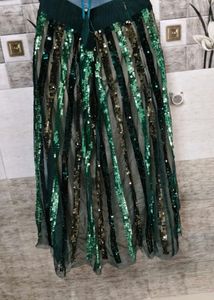 Sequin Striped Skirt