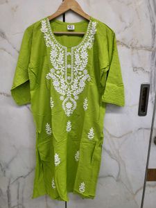 Green Embroidered Kurta