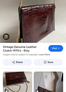 maroon vintage leather snakeprint bag