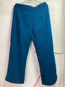 Teal And Pink Wide Leg Trousers