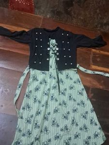 Floral Stripe Dress with Pearl Accent Jacket