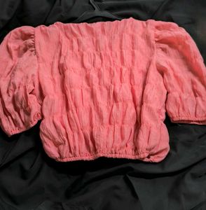 Pink Puff Sleeve Top