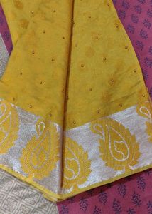 Yellow Embellished Saree