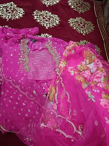 Beautiful Three Piece Lenga Choli Shrug