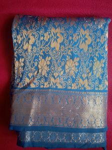 Peacock Blue Silk Saree..looks Beautiful .