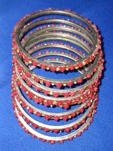 Beautiful Red Metal Bangles &amp; Kadha