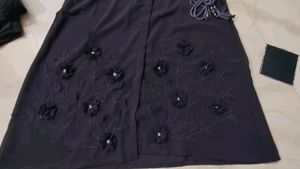 Beautiful Dark Purple Georgette Dress With Pent