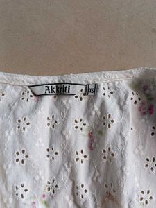 Floral Eyelet Button-Up Top