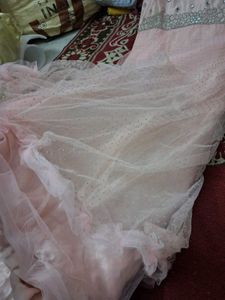 Peach Embellished Gown With Dupatta