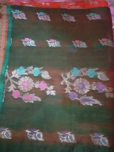 Multicolour Tusser silk saree