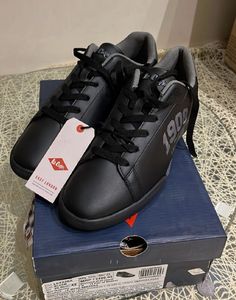 AUTHENTIC LEE COOPER 1908 LACE UPBLACK SNEAKERS