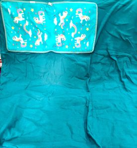 Unicorn Print cushion cum travel.blanket.