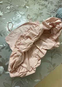 H&amp;M Pink Balloon Peplum Strappy Top