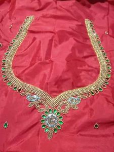 Red Maggam Work Blouse