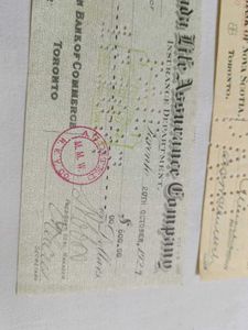 Vintage Cheques Of 1927 &amp; 1941
