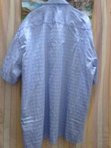 Men&#39;s Blue Checked Short Sleeve Shirt