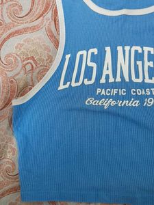 Blue Los Angeles Graphic Tank Top