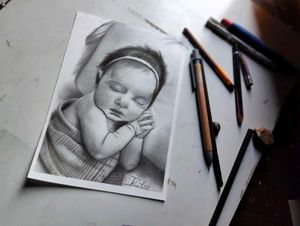 baby potrait sketch draw