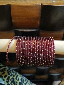beaded maroon bangles