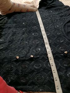 Black Chickenkari Kurti Plazo