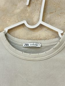 Greyish Casual Crop Top