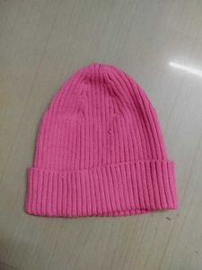 Pink Knit Beanie Hat