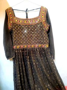 Embroidered Grey Nayra Plazzo