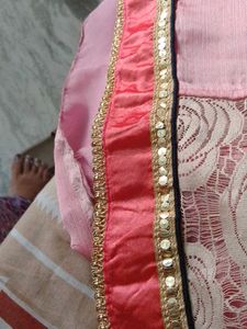 Elegant Pink &amp; Gold Saree