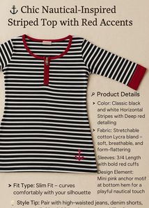 ⚓ Chic Nautical-Inspired Striped Top