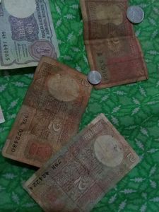 Combo Of Old Indian Notes And Coins