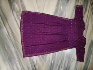 Purple Embroidered Kurta