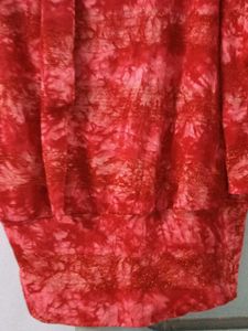 Red Tie-Dye Blouse