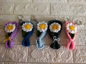 Crochet Flower Keychain 1ps
